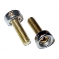 Male Snaps - Brass / Chrome 5/8 Machine Screw (5)